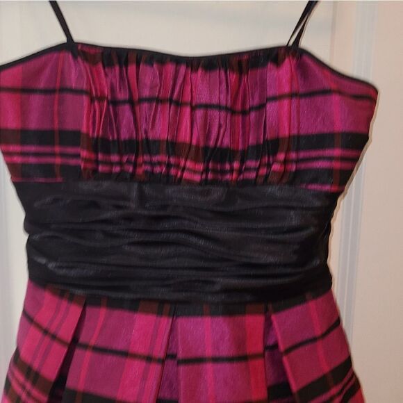 Morgan & Co Pink Plaid Taffeta Y2k Dress - Picture 7 of 14